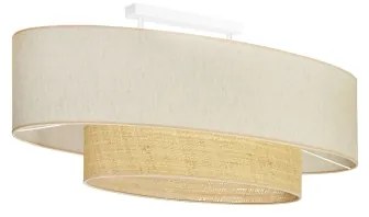 Duolla - Lampadario a plafone DOUBLE OVAL NATURE 2xE27/15W/230V color crema/beige