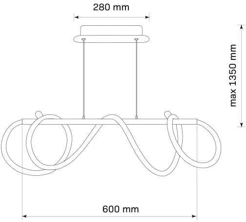 Lampadario LED a sospensione con filo EMMA LED/38W/230V oro