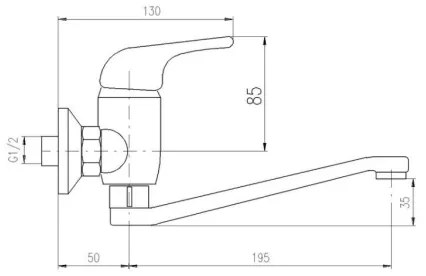 RAV Slezák SA001.5/26 - Miscelatore per lavello/lavabo SAZAVA cromo lucido