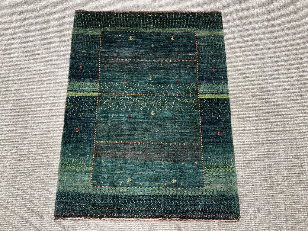 Loribaft Tappeto 80x100 Verde (Iran) Annodato A Mano
