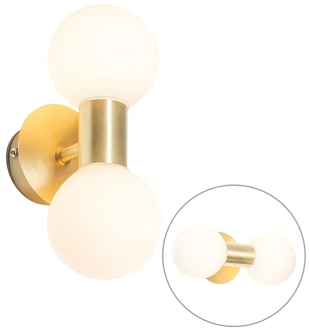 Applique da parete moderna oro IP44 2 luci - Cederic