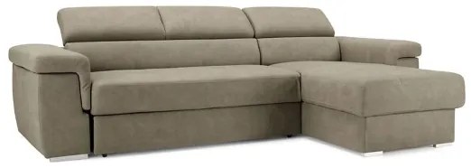 Divano letto angolare reversibile in nabuk 280 cm COMFORT Tortora