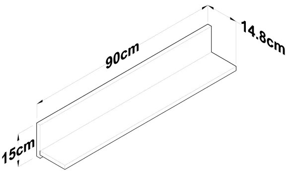 Mensola RANI 90x15 cm marrone