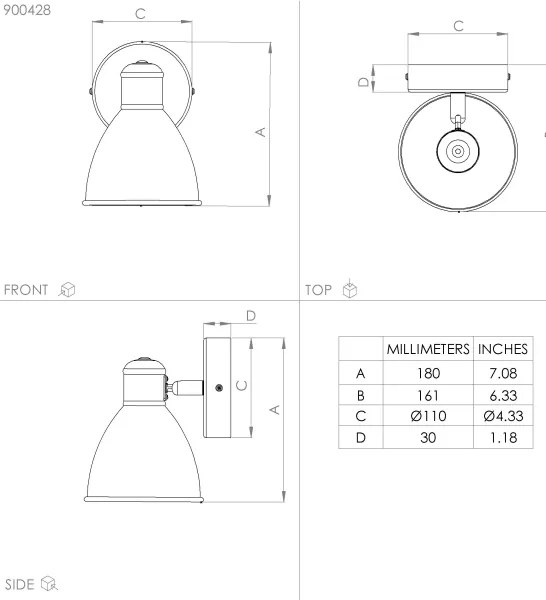 Eglo 900428 - Applique LED bagno SAN PERI 1xGU10/3W/230V IP44