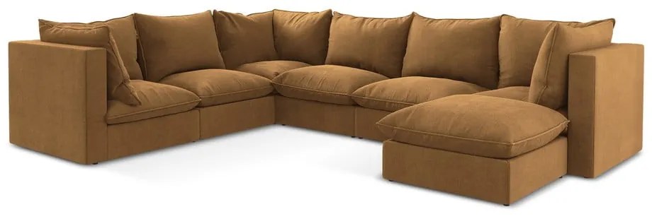 Divano angolare color terracotta (con penisola a sinistra/a U) Manao – Makamii