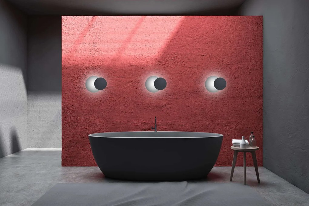 Applique da Parete Circle Nera Luce Indiretta Base G9