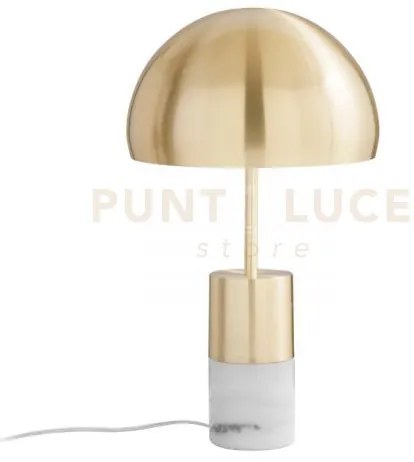Lampada da tavolo igea oro con marmo 2 luci attacco e14 30x30x51,5cm