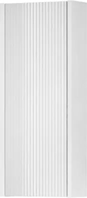 Pensile bagno Niwa cannettato laccato opaco bianco con vetro bianco, 1 anta P17 x L30 x H78.5 cm