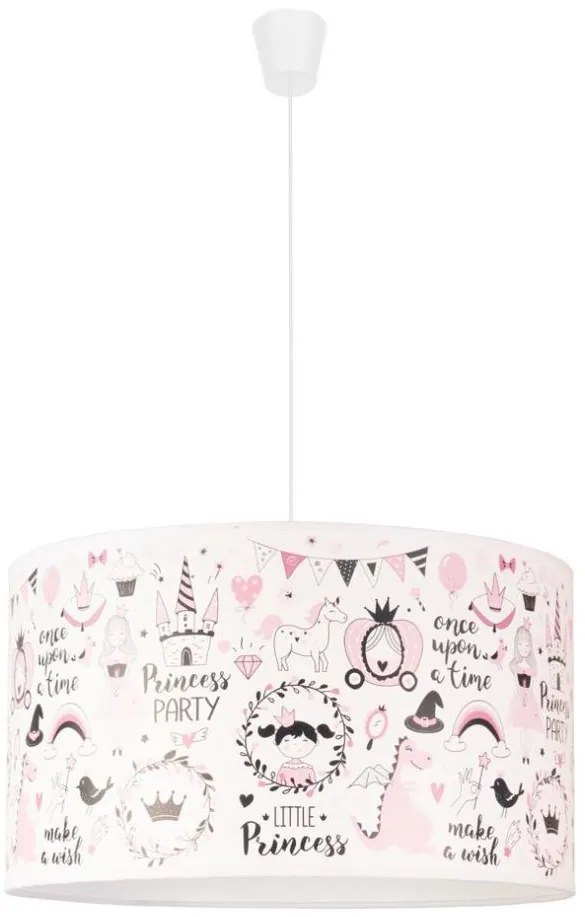 Duolla - Lampadario a sospensione per bambini PRINT M 1xE27/40W/230V diametro 35 cm fiaba