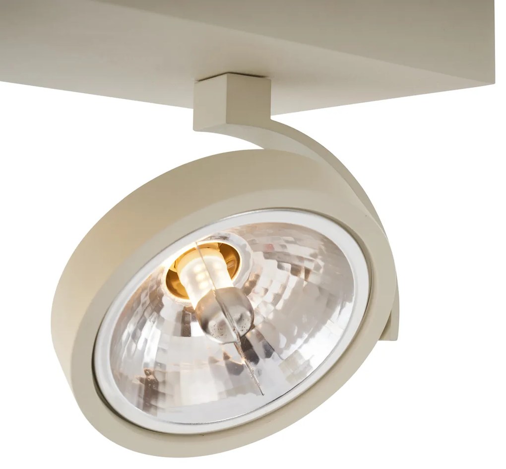 Faretto da soffitto moderno beige G9 girevole e orientabile a 2 luci - Go