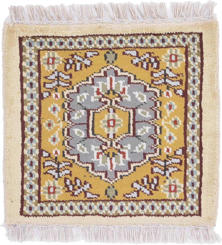 Agra Tappeto orientale 30x30 (Indian) Annodato A Mano