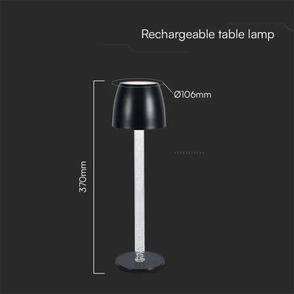 LED Lampada da tavolo ricaricabile dimmerabile LED/3W/5V 3000K nero