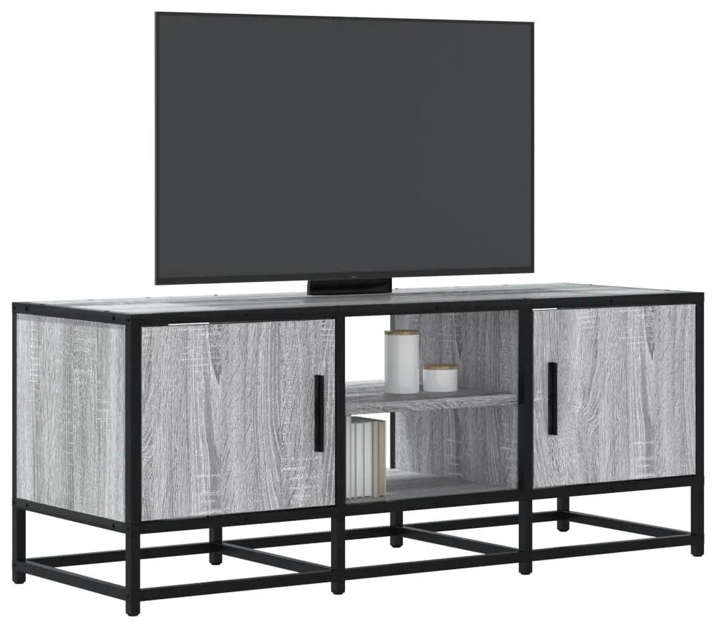 Mobile Tv Grigio Sonoma 100x35x41 Cm Legno Multistrato Metallo /