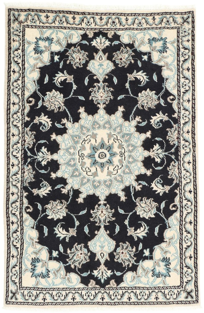 Nain Tappeto persiano 90 x 140 Blu (Iran) Annodato A Mano