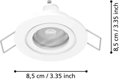Eglo 902247 - Faretto LED da incasso a soffitto per bagno BARRANCO 1xGU10/4,5W/230V IP44 bianco