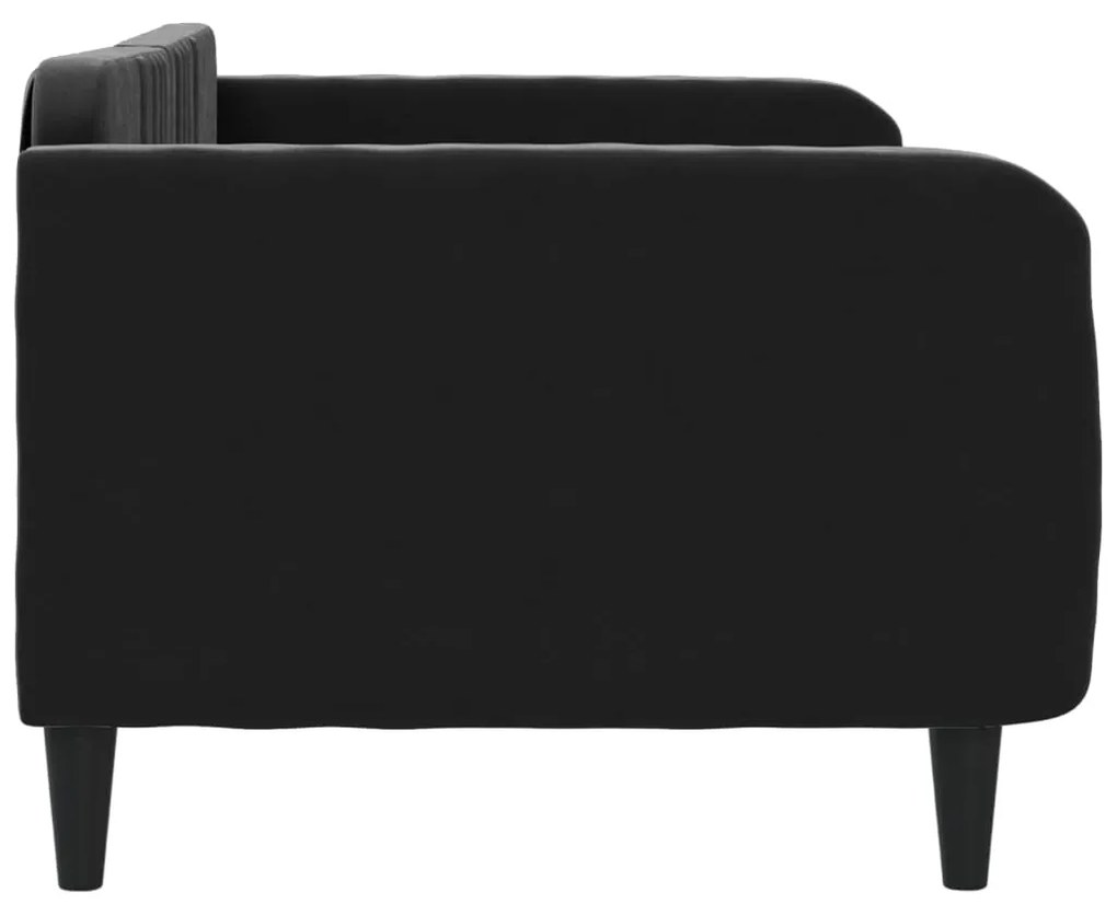 Letto da giorno nero 90x200 cm in velluto