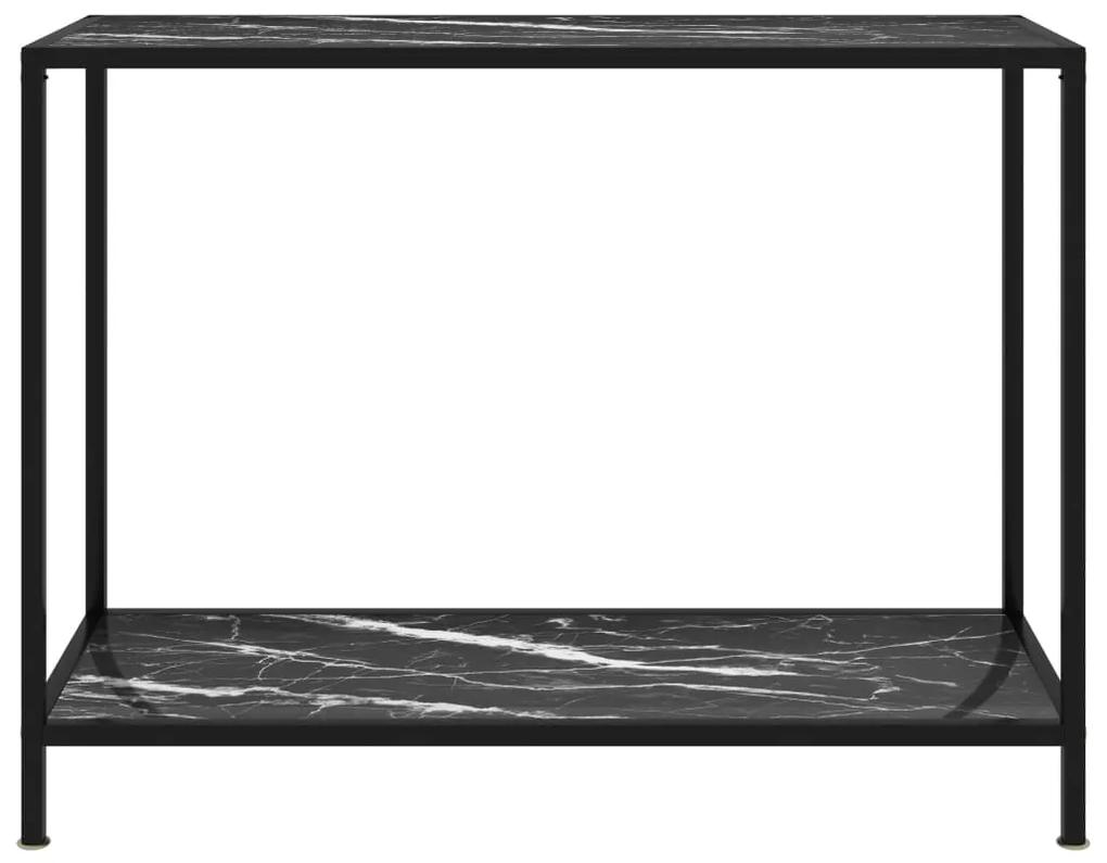 Tavolo consolle nero 100x35x75 cm in vetro temperato