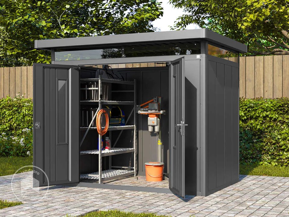 PRIMEYARD Casetta da giardino 263x180 cm, antracite - (GFPV00904)