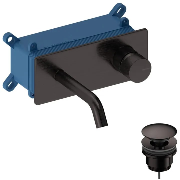Rubinetto per lavabo a canna media Loop K grigio spazzolato lucido SANYCCES