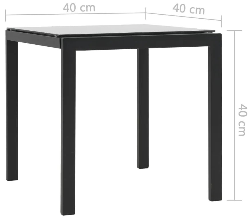 Lettini Prendisole 2 pz e Tavolo in Polyrattan e Textilene Nero