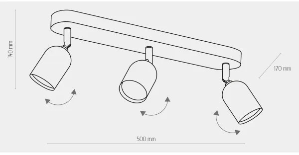 Faretto TOP 3xGU10/10W/230V nero