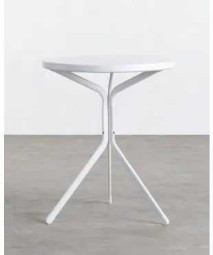 Tavolo da Esterno Rotondo in Metallo (Ø60 cm) Enlo Bianco - The Masie