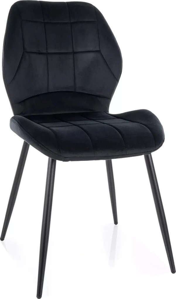 Sedia Jake Velvet in velluto nero – 49x41x86 cm