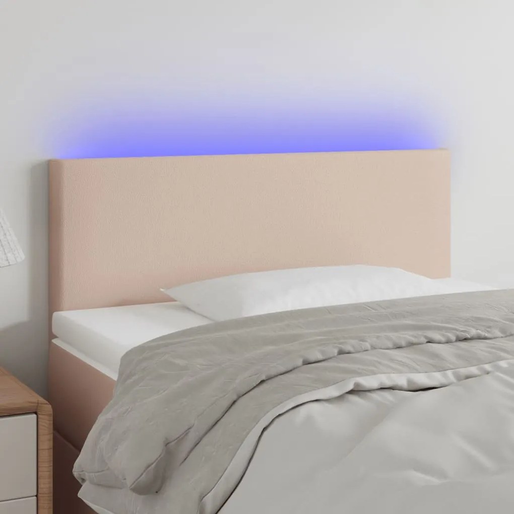 Testiera Cappuccino A Led 90x5x78/88 Cm İn Similpelle /