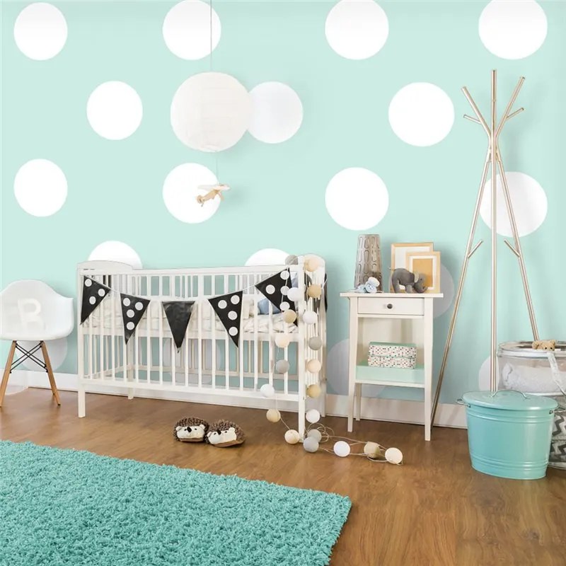 Fotomurale  Sky Blue Dots  Colore Bianco, Dimensioni e Misure 200x140