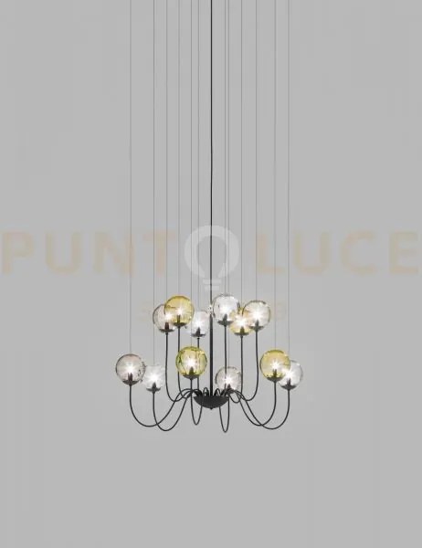 Puppet sospensione 12p multicolore 1 nero opaco 12 luci attacco  g9
