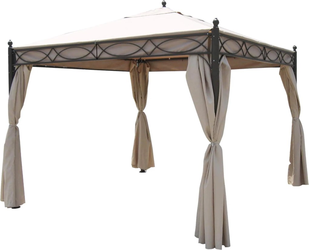 GERMEN - gazebo da giardino in acciaio completo di pareti laterali