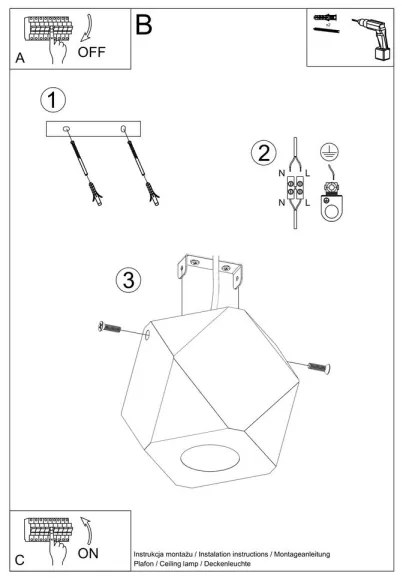 Sollux SL.1009 - Plafoniera WOODY 1xGU10/40W/230V