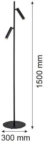 Argon 7082 - Lampada con piedistallo TORRE 2xG9/6W/230V nero