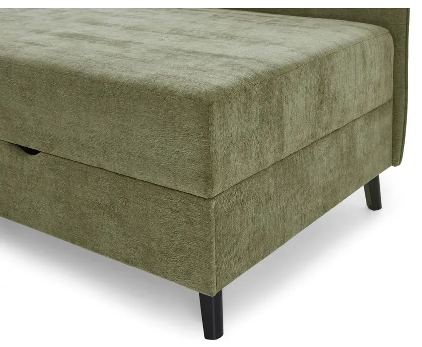 Letto singolo verde imbottito con contenitore 120x200 cm Kiruna - Meise Möbel