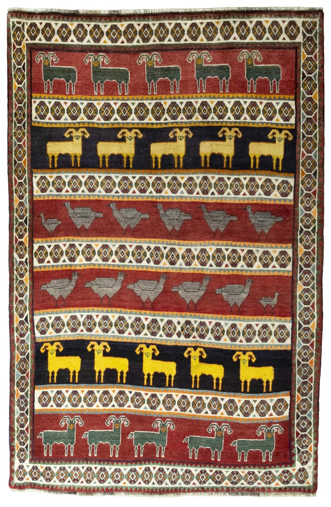 Gabbeh Tappeto 240x150 (Iran) Annodato A Mano