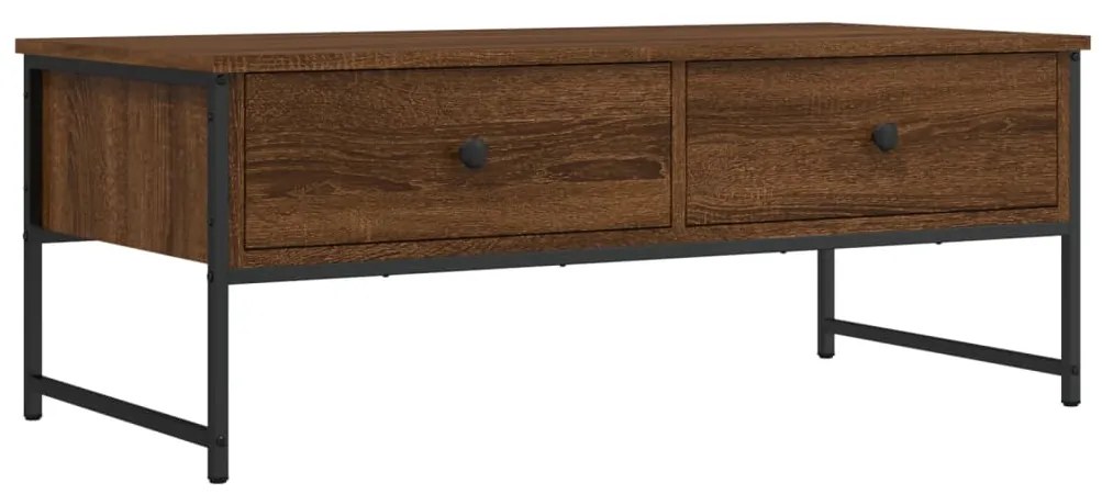 Tavolino salotto rovere marrone 101x49x39,5cm legno multistrato