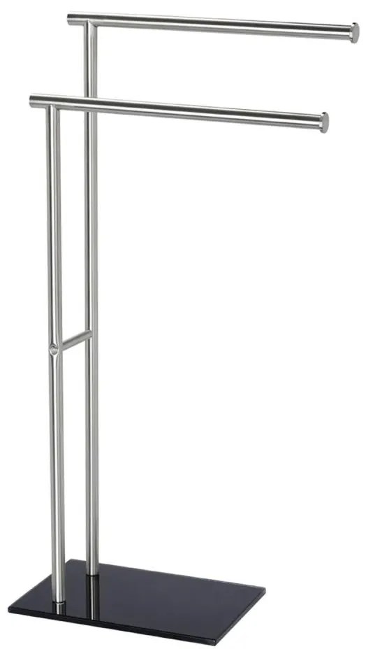 WENKO 20390100 - Porta asciugamani LIMA 41x79 cm acciaio inox/satinato/nero