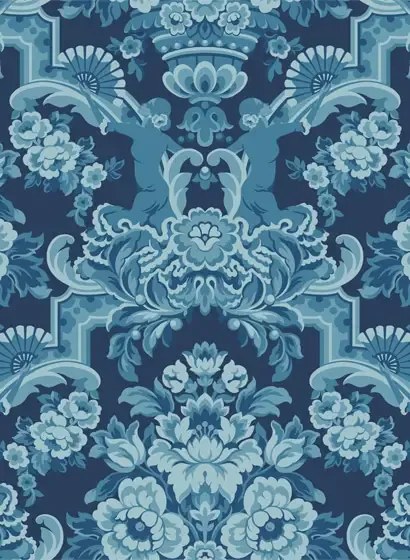Cole & Son Carta da parati Lola - China Blues on Midnight