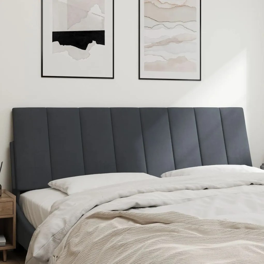 Cuscino testiera grigio scuro 160 cm in velluto