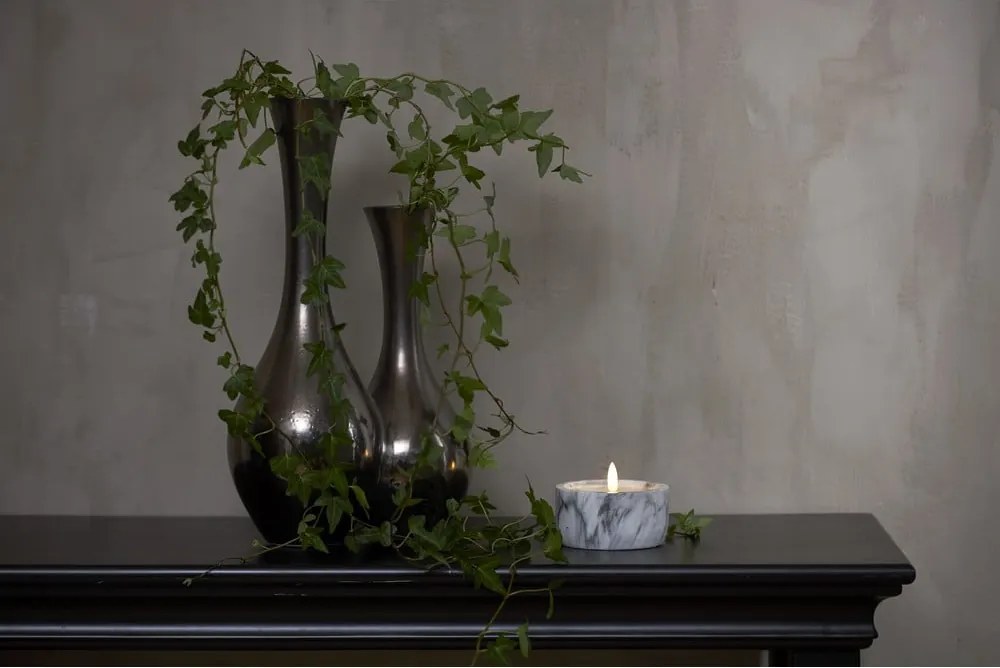 Candela LED in cemento grigio e bianco, altezza 7,5 cm Flamme Marble - Star Trading