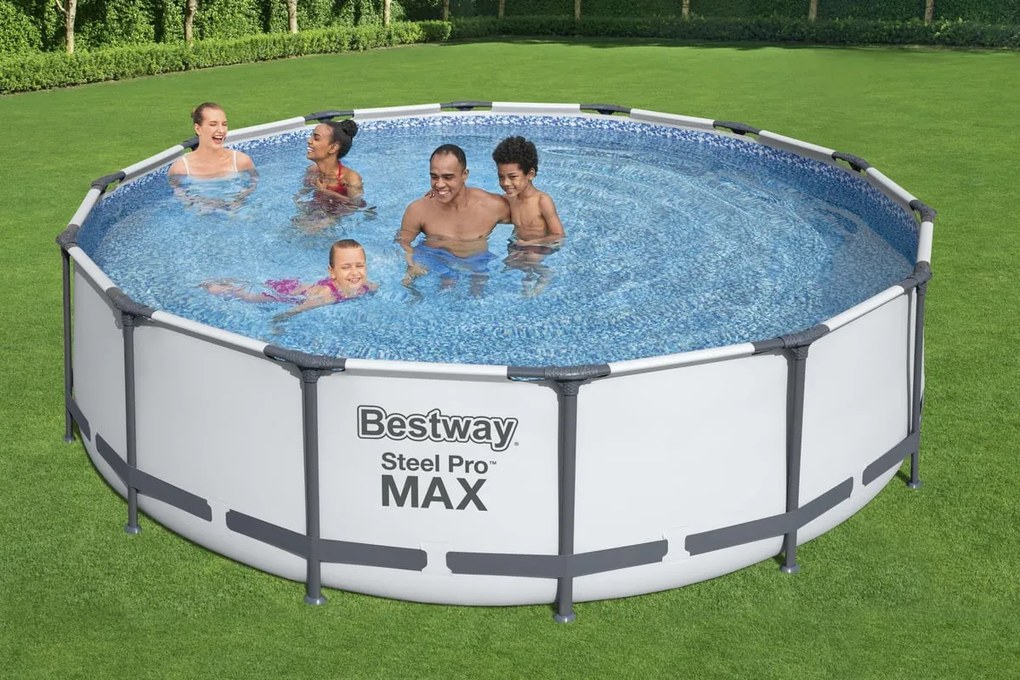 Piscina fuori terra tubolare BESTWAY Steel Pro Max grigio H 1.1 x ⌀ 4.27 m