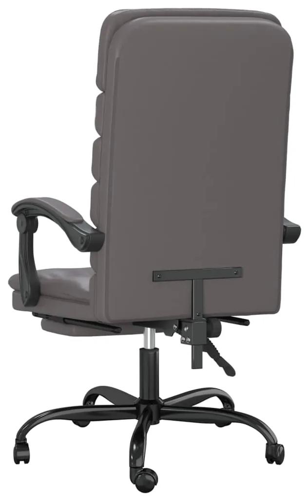 Poltrona da ufficio massaggiante reclinabile grigio similpelle