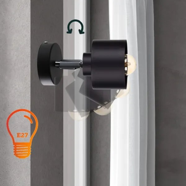 Faretto da parete SIMPLY BLACK 1xE27/60W/230V