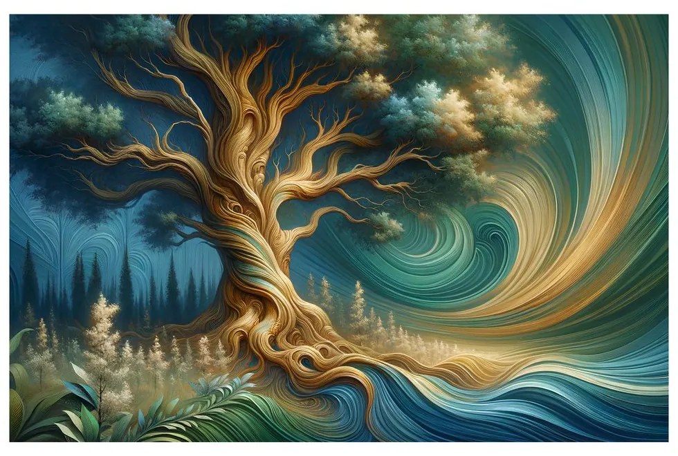 Quadro su tela – Albero della vita in una foresta incantata