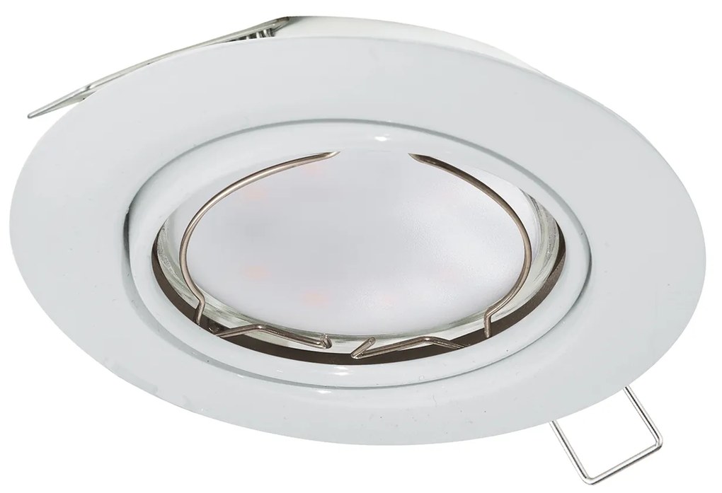 Faretto Ad Incasso Moderno Peneto In Acciaio Bianco 1 Luce Gu10 4,6W