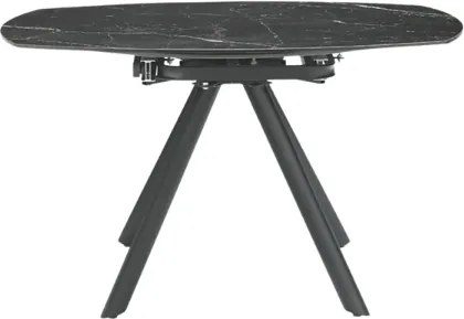 Tavolo in pietra effetto marmo Nero ROUND con piano girevole D135 cm