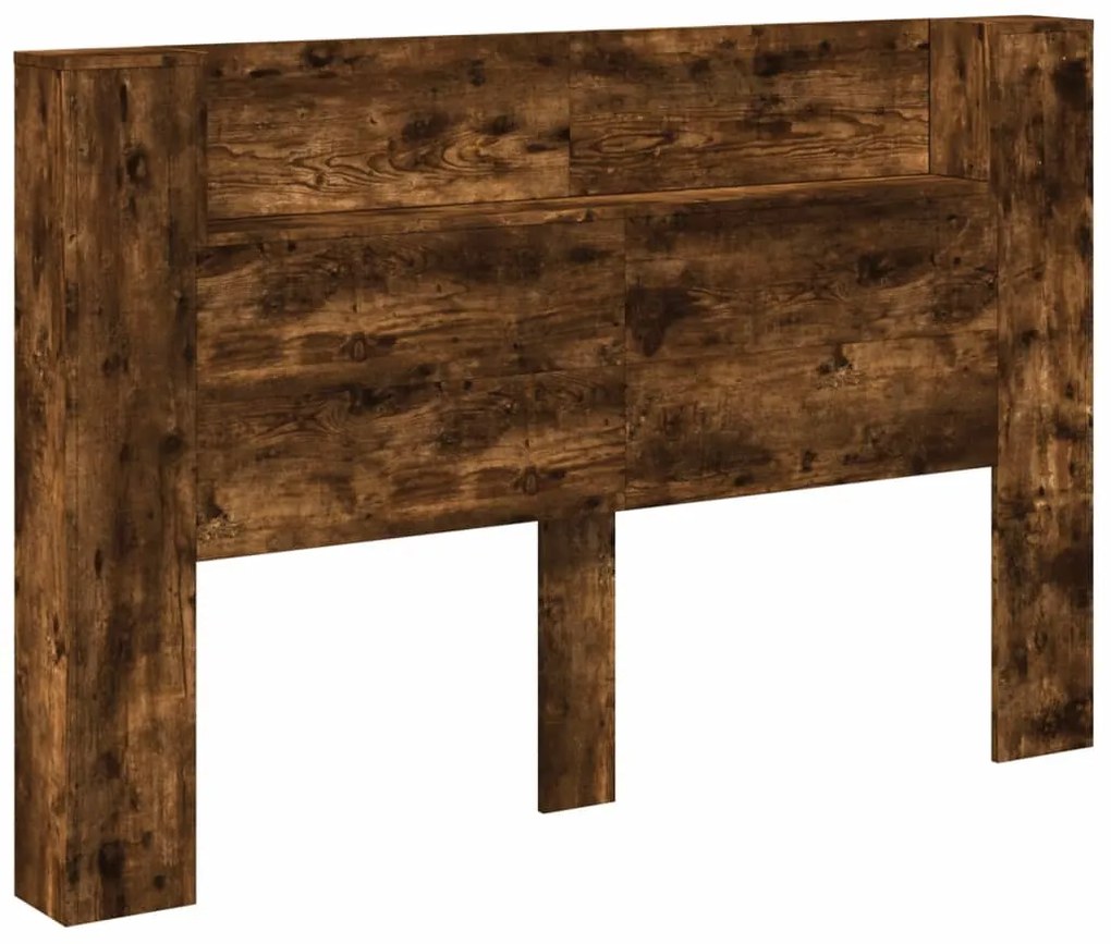 Testiera con contenitore a led rovere fumo 160x16,5x103,5 cm