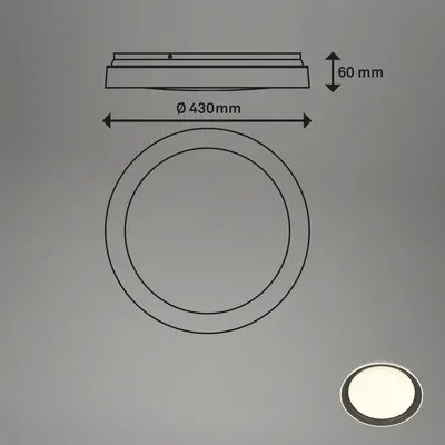 Brilo - Plafoniera LED IJUS, 24W, 230V, 3000K, Ø 43 cm