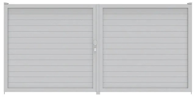 Cancello battente Maia120 Close in alluminio, apertura centrale, L 300 x 195 cm, di colore bianco