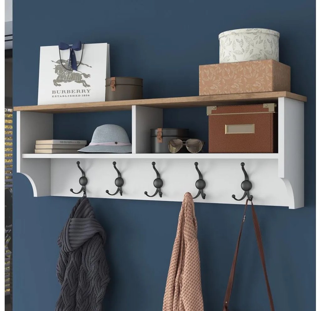 Appendiabiti a parete RANI 120x37,2 cm bianco/beige